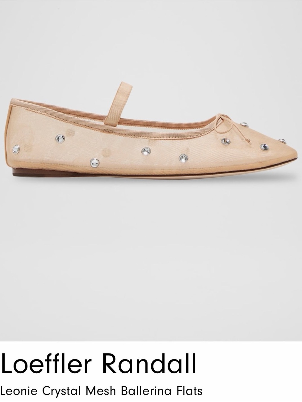 Loeffler Randall Nude Crystal Mesh Ballerina Flat with Bow- Size 8 - Picture 2 of 3